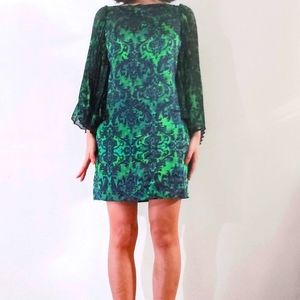 Alice + Olivia Green Silk Dress